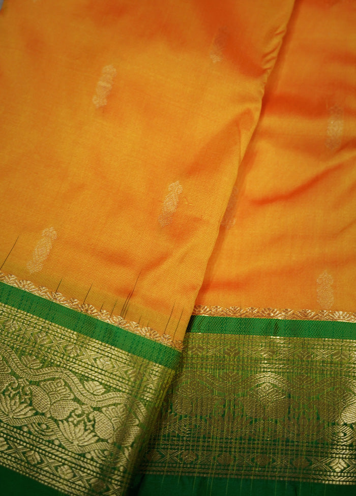 Yellow Kanjivaram Silk Saree With Blouse Piece - Indian Silk House Agencies