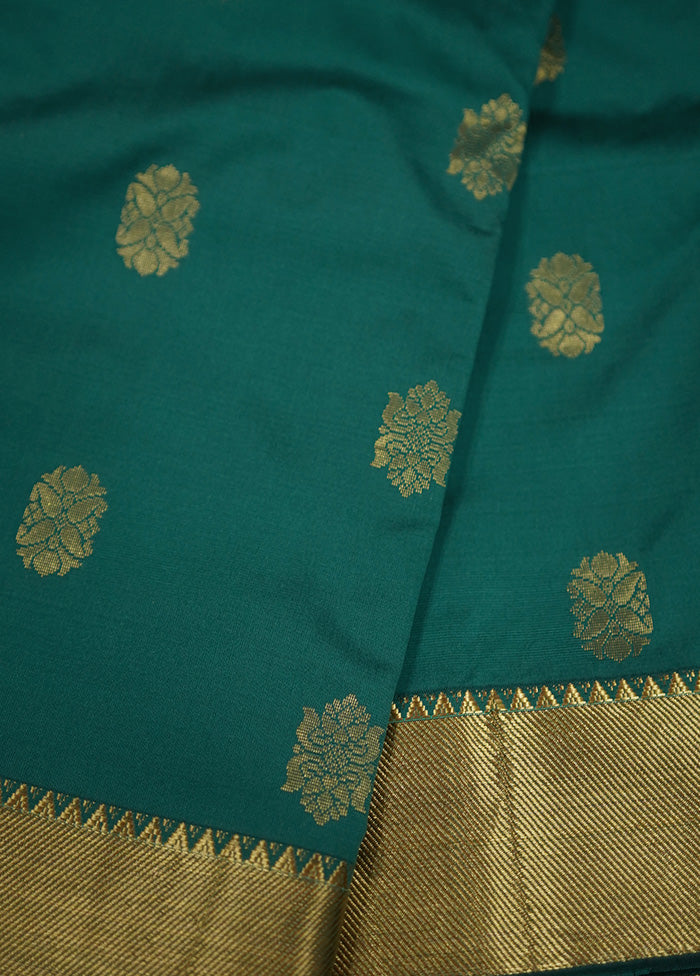 Green Kanjivaram Silk Saree With Blouse Piece - Indian Silk House Agencies