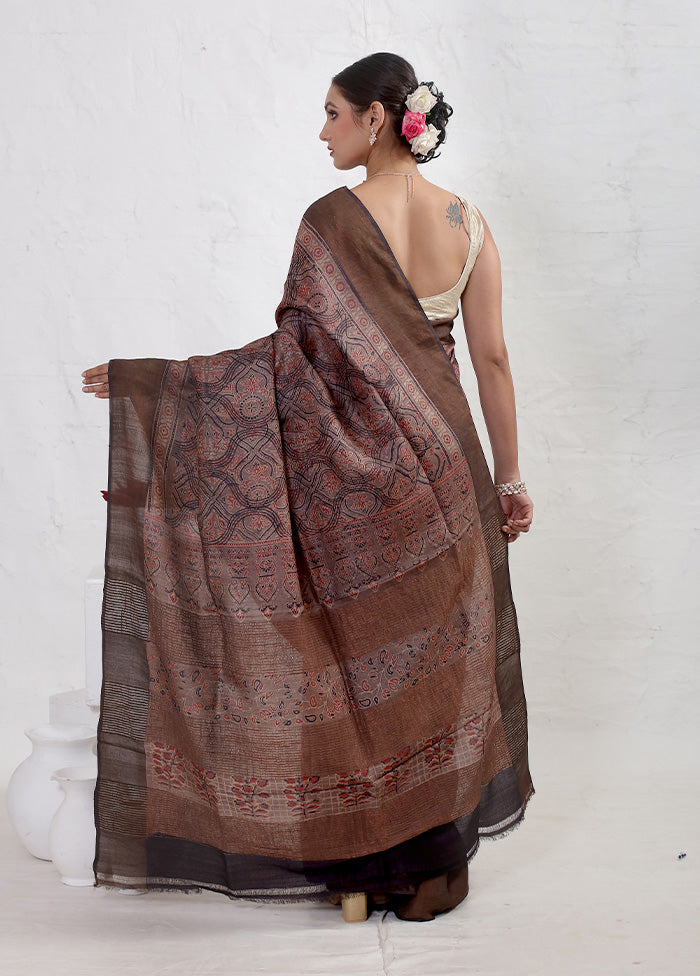 Grey Tussar Pure Silk Saree With Blouse Piece - Indian Silk House Agencies