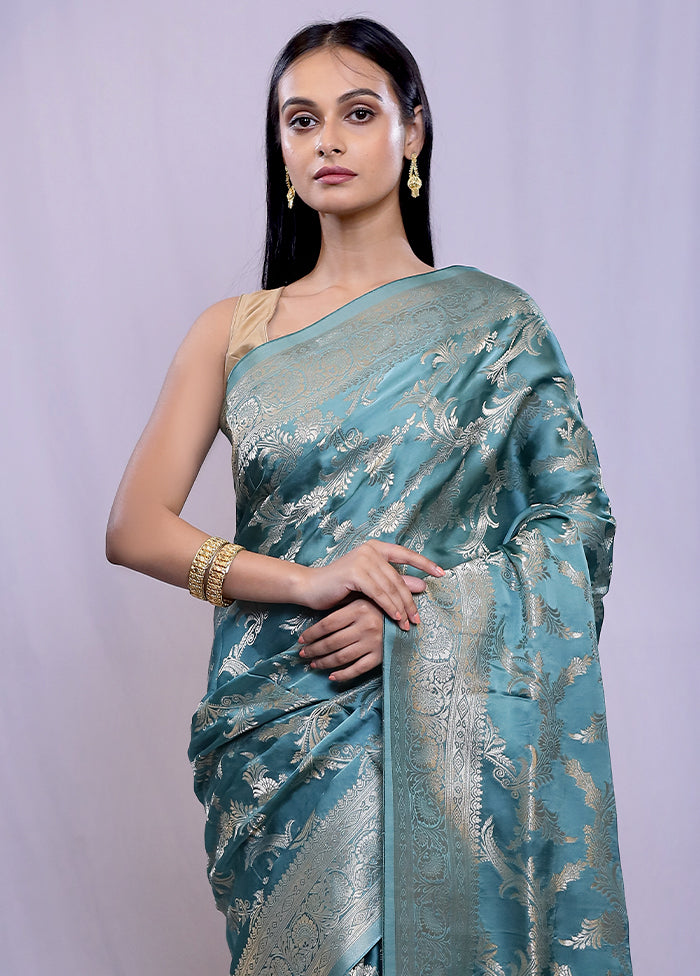 Green Tussar Pure Silk Saree With Blouse Piece - Indian Silk House Agencies