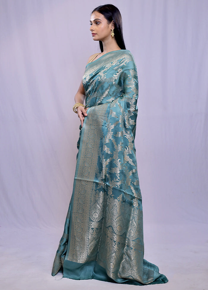 Green Tussar Pure Silk Saree With Blouse Piece - Indian Silk House Agencies