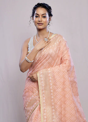 Pink Kora Silk Saree With Blouse Piece - Indian Silk House Agencies