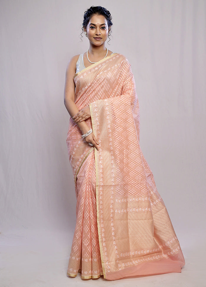 Pink Kora Silk Saree With Blouse Piece - Indian Silk House Agencies