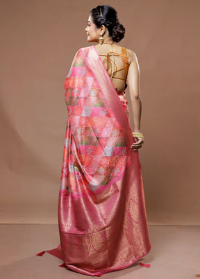 Multicolor Dupion Silk Saree With Blouse Piece - Indian Silk House Agencies