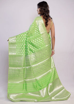 Green Kora Silk Saree With Blouse Piece - Indian Silk House Agencies