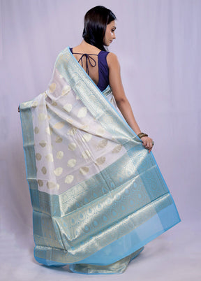 Multicolor Kora Silk Saree With Blouse Piece - Indian Silk House Agencies