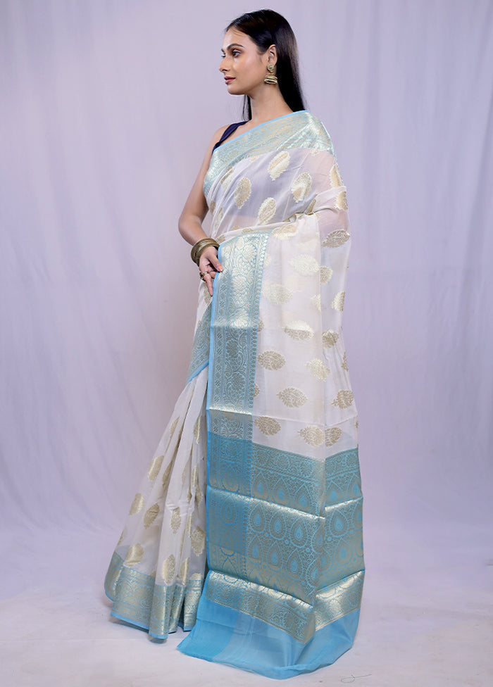 Multicolor Kora Silk Saree With Blouse Piece - Indian Silk House Agencies