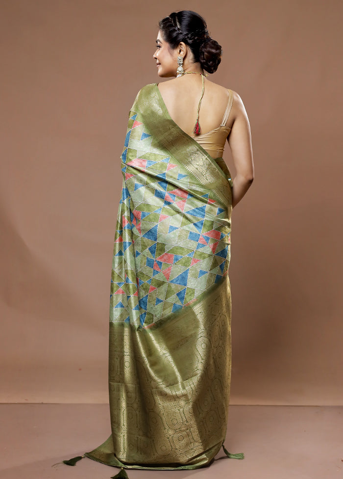 Multicolor Dupion Silk Saree With Blouse Piece - Indian Silk House Agencies