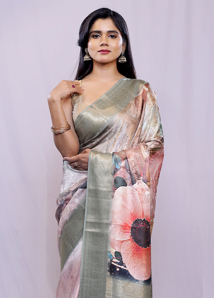 Multicolor Dupion Silk Saree With Blouse Piece - Indian Silk House Agencies