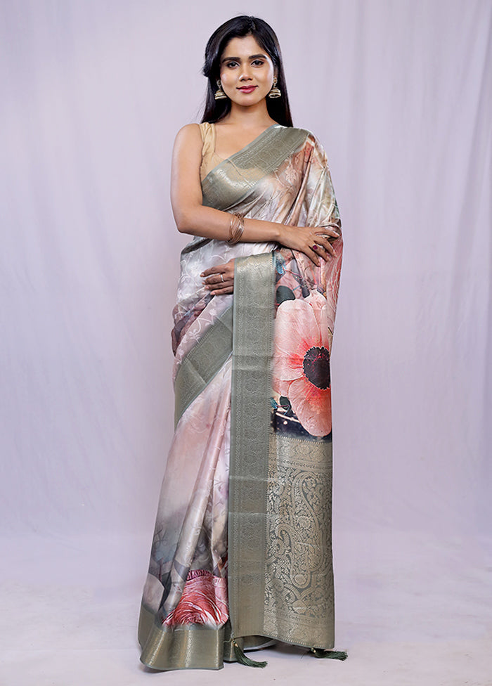 Multicolor Dupion Silk Saree With Blouse Piece - Indian Silk House Agencies