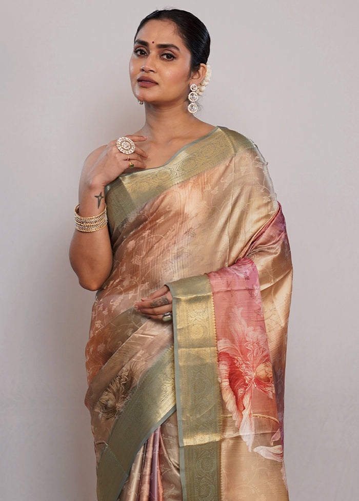 Multicolor Dupion Silk Saree With Blouse Piece - Indian Silk House Agencies