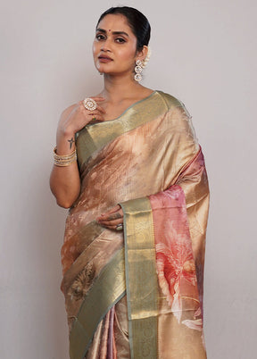 Multicolor Dupion Silk Saree With Blouse Piece - Indian Silk House Agencies