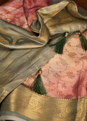 Cream Dupion Silk Saree With Blouse Piece - Indian Silk House Agencies