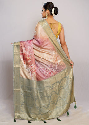 Cream Dupion Silk Saree With Blouse Piece - Indian Silk House Agencies