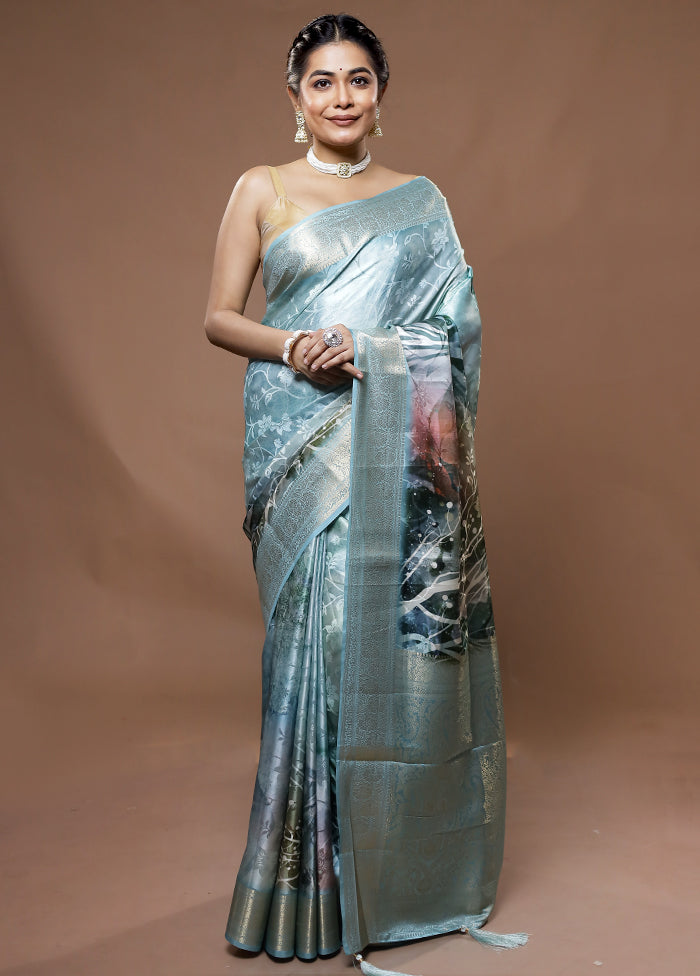 Multicolor Dupion Silk Saree With Blouse Piece - Indian Silk House Agencies