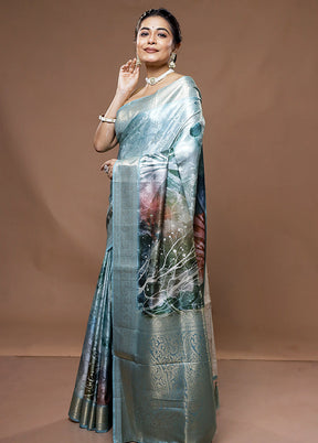 Multicolor Dupion Silk Saree With Blouse Piece - Indian Silk House Agencies