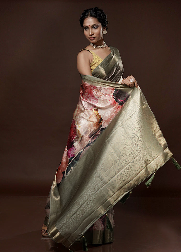 Pink Dupion Silk Saree With Blouse Piece - Indian Silk House Agencies