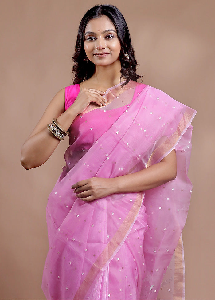 Pink Matka Pure Silk Saree With Blouse Piece - Indian Silk House Agencies