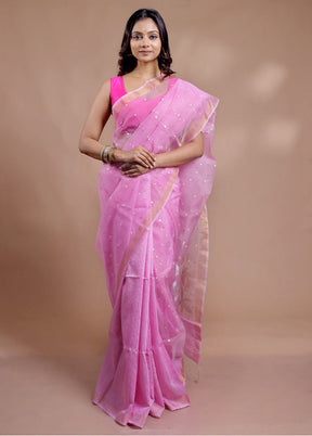 Pink Matka Pure Silk Saree With Blouse Piece - Indian Silk House Agencies