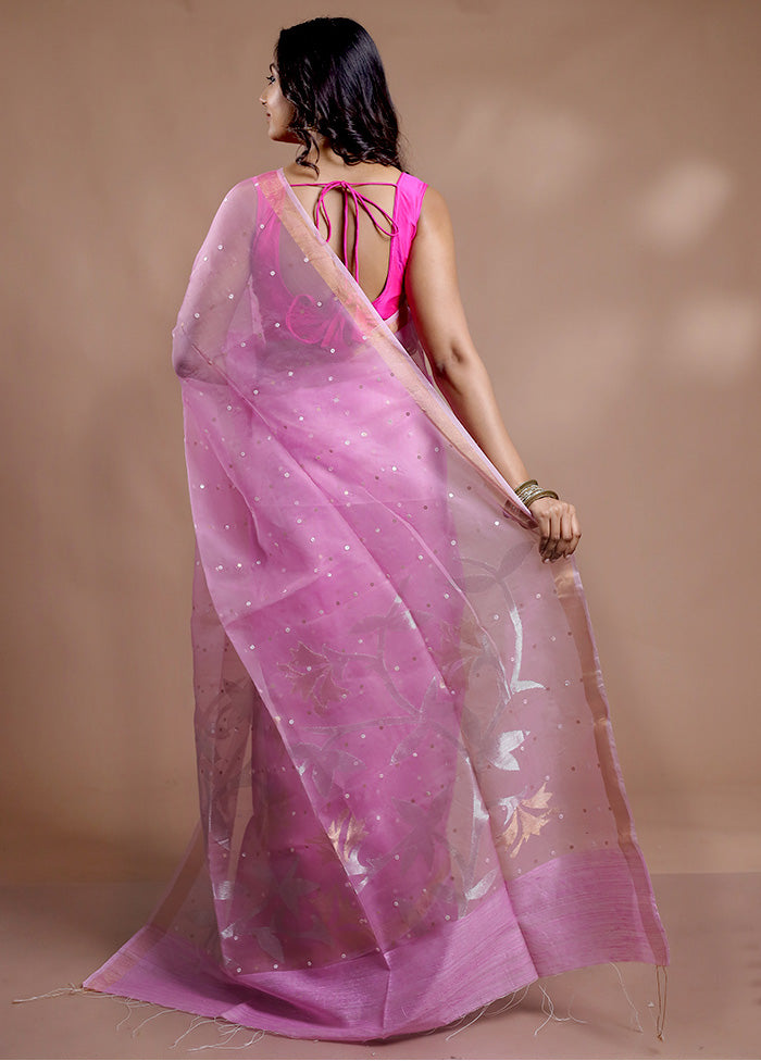 Pink Matka Pure Silk Saree With Blouse Piece - Indian Silk House Agencies