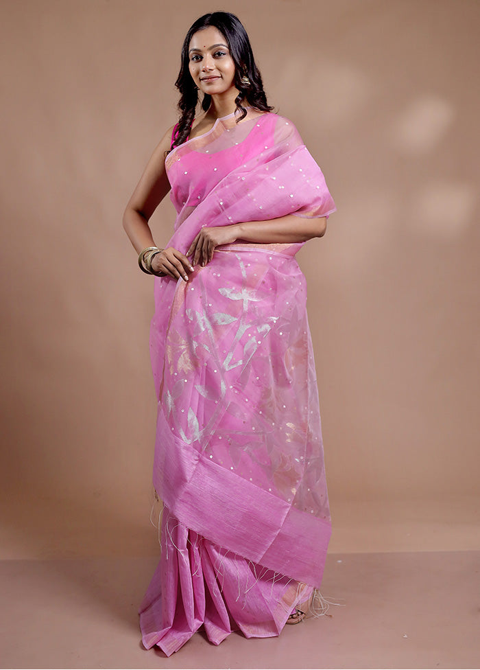 Pink Matka Pure Silk Saree With Blouse Piece - Indian Silk House Agencies