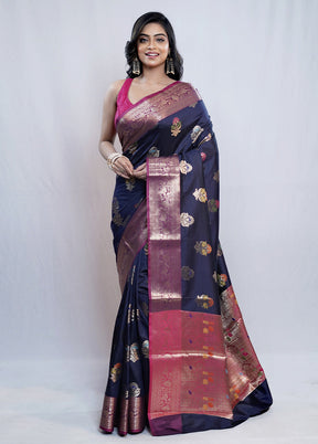 Multicolor Uppada Silk Saree With Blouse Piece - Indian Silk House Agencies