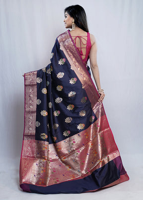 Multicolor Uppada Silk Saree With Blouse Piece - Indian Silk House Agencies