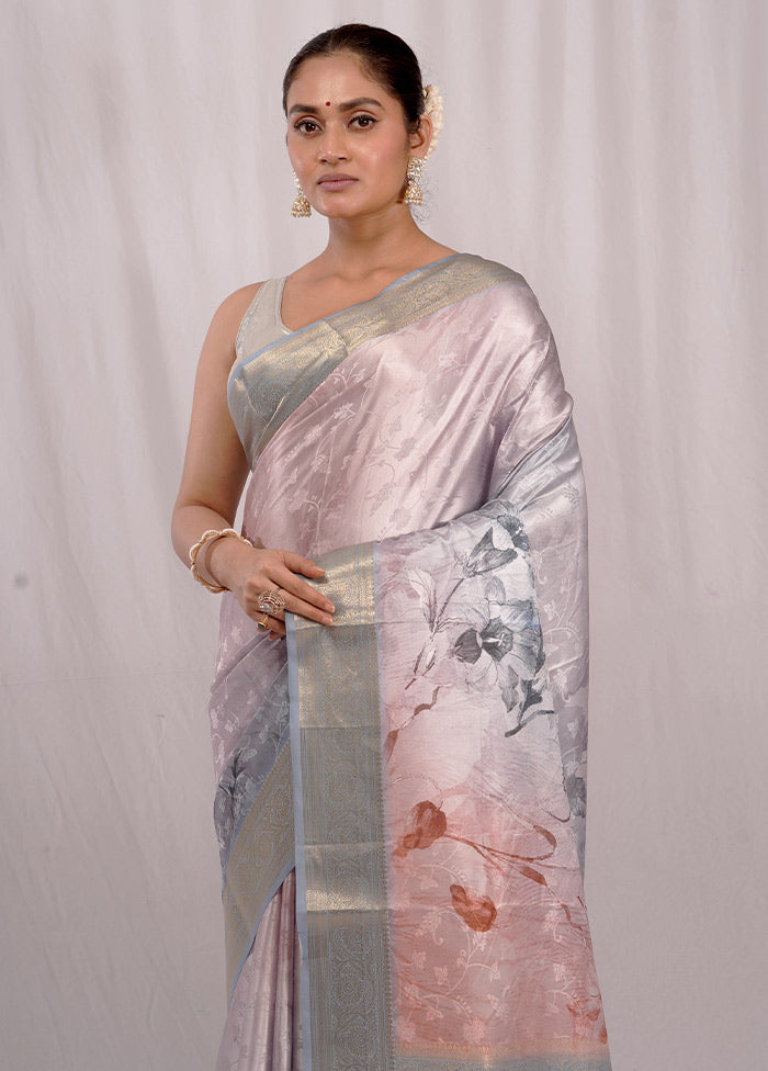 Purple Dupion Silk Saree With Blouse Piece - Indian Silk House Agencies