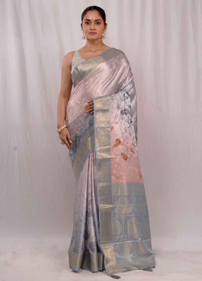 Purple Dupion Silk Saree With Blouse Piece - Indian Silk House Agencies