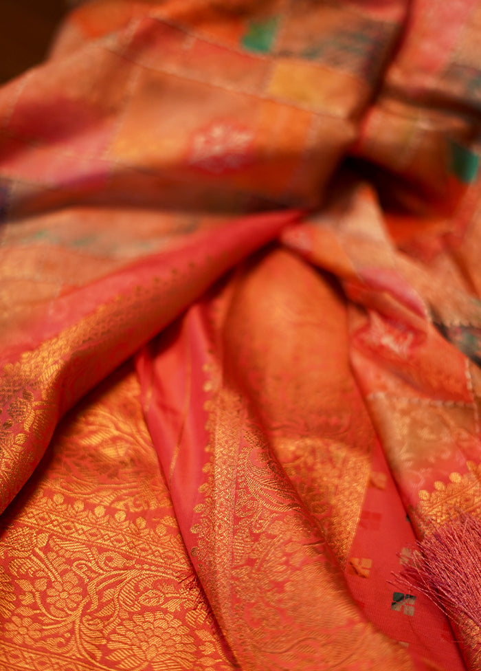 Pink Dupion Silk Saree With Blouse Piece - Indian Silk House Agencies