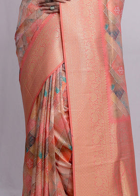 Pink Dupion Silk Saree With Blouse Piece - Indian Silk House Agencies