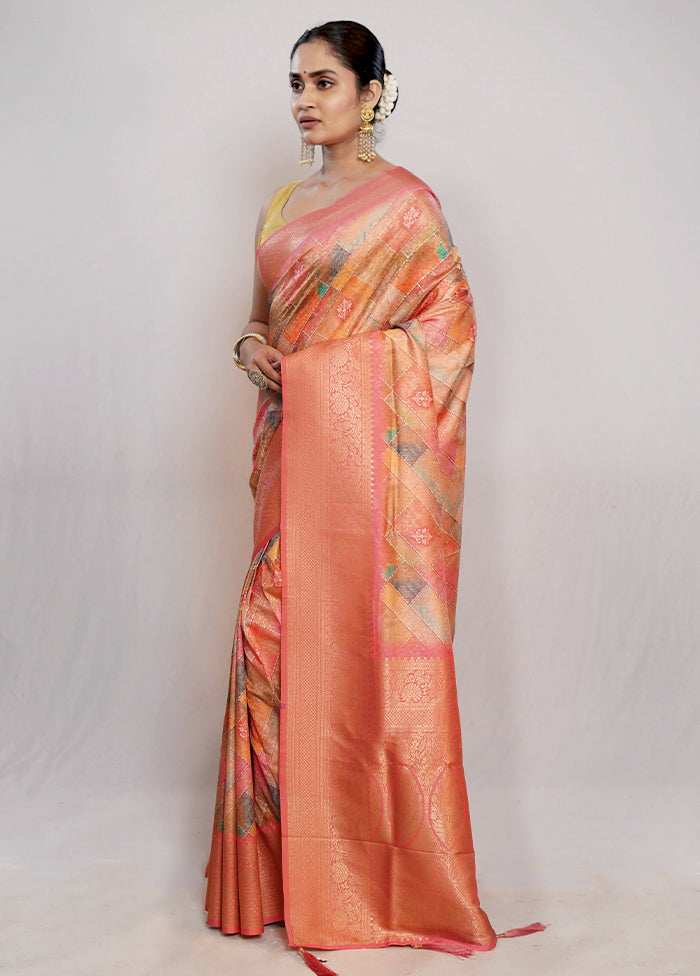 Pink Dupion Silk Saree With Blouse Piece - Indian Silk House Agencies