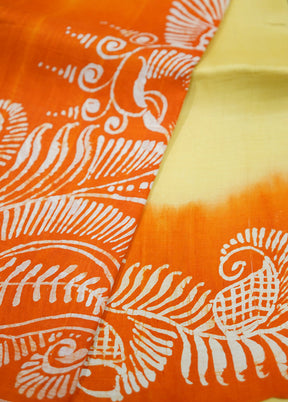 Rust Printed Pure Silk Saree With Blouse Piece - Indian Silk House Agencies