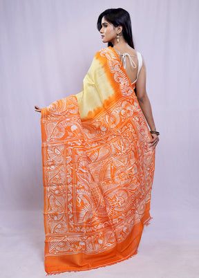 Rust Printed Pure Silk Saree With Blouse Piece - Indian Silk House Agencies