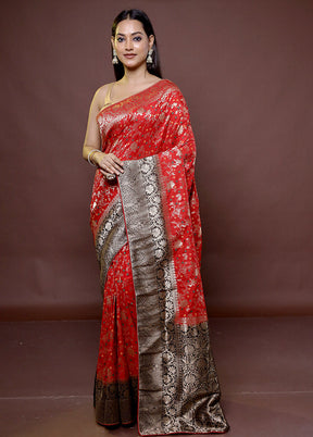 Multicolor Dupion Silk Saree With Blouse Piece