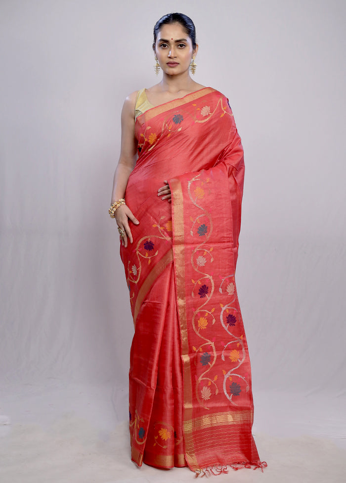 Multicolor Tussar Pure Silk Saree With Blouse Piece - Indian Silk House Agencies