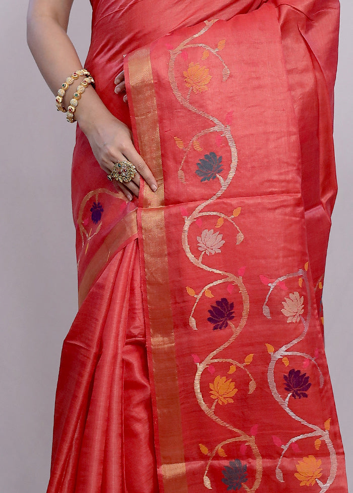 Multicolor Tussar Pure Silk Saree With Blouse Piece - Indian Silk House Agencies