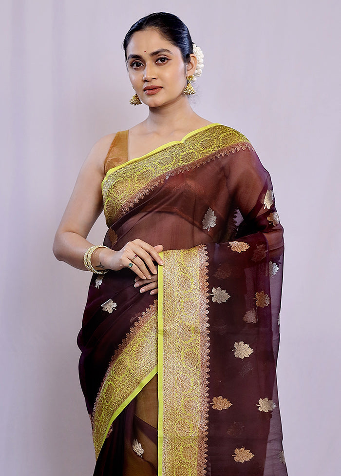 Purple Kora Pure Silk Saree With Blouse Piece - Indian Silk House Agencies