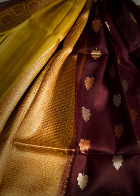 Purple Kora Pure Silk Saree With Blouse Piece - Indian Silk House Agencies