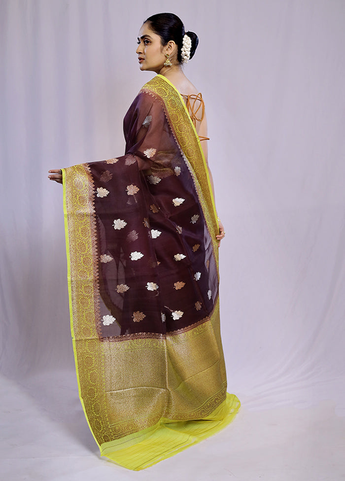 Purple Kora Pure Silk Saree With Blouse Piece - Indian Silk House Agencies