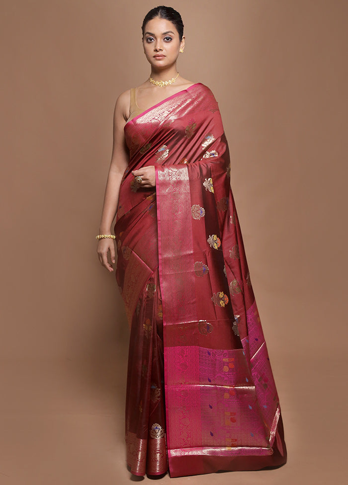 Cream Kora Silk Saree With Blouse Piece
