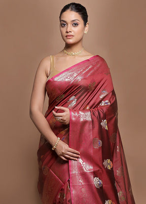Cream Kora Silk Saree With Blouse Piece
