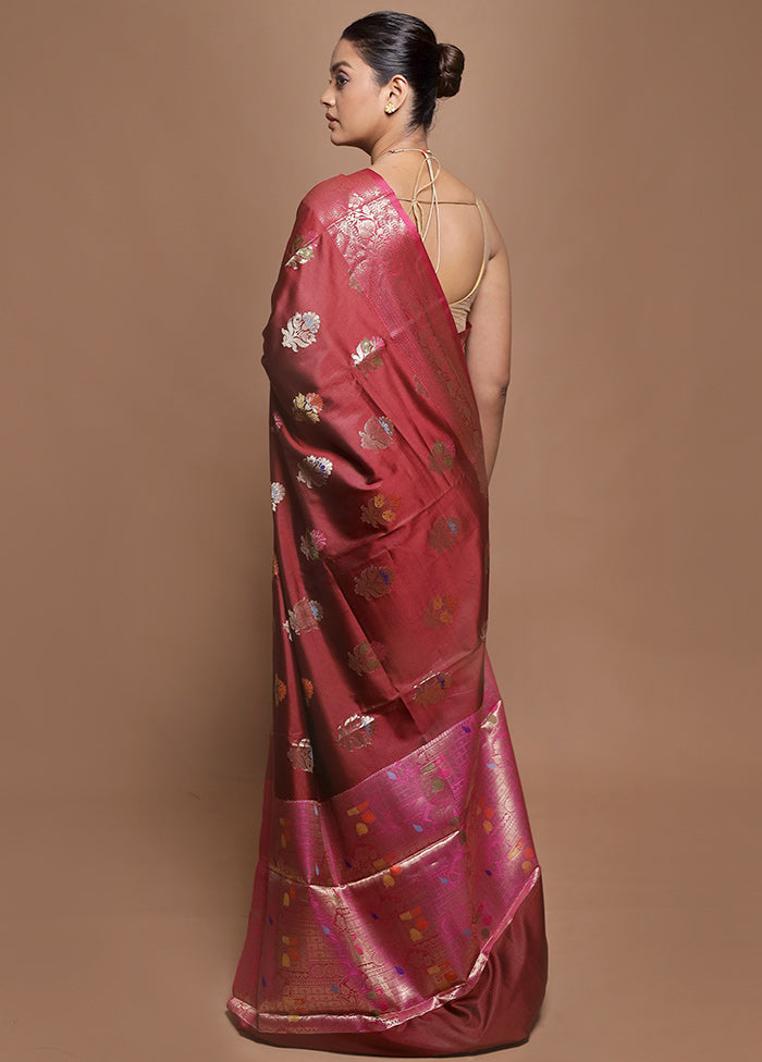 Cream Kora Silk Saree With Blouse Piece
