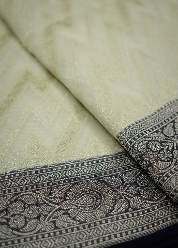 Cream Kora Silk Saree With Blouse Piece - Indian Silk House Agencies