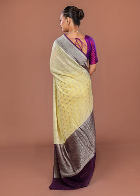 Cream Kora Silk Saree With Blouse Piece