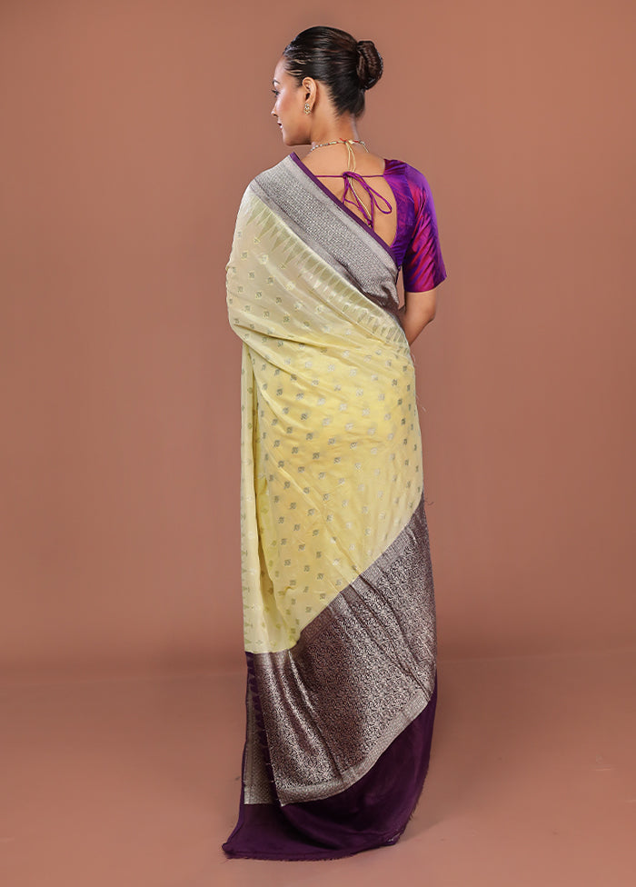Cream Kora Silk Saree With Blouse Piece