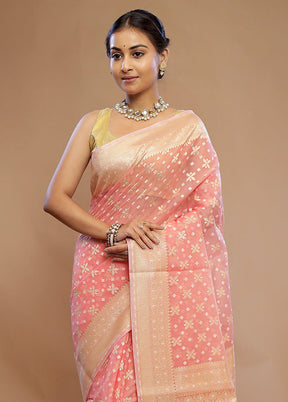 Pink Kora Silk Saree With Blouse Piece - Indian Silk House Agencies