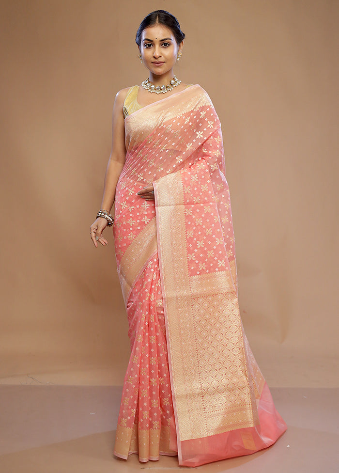 Pink Kora Silk Saree With Blouse Piece - Indian Silk House Agencies