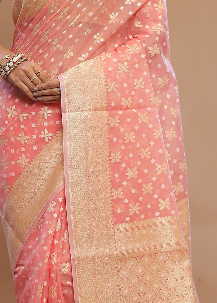 Pink Kora Silk Saree With Blouse Piece - Indian Silk House Agencies