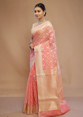 Pink Kora Silk Saree With Blouse Piece - Indian Silk House Agencies